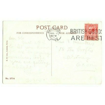 POSTCARD Even a Worm will turn + 1925 Birmingham BRITISH GOODS ARE BEST Slogan