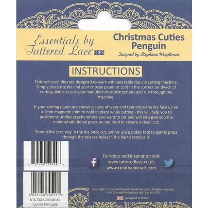 Tattered Lace. Christmas Cuties Penguin Die. Die Cutting Cardmaking Scrapbooking
