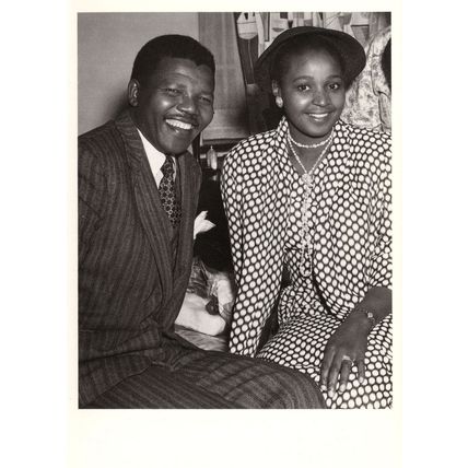 Nelson & Winnie Mandela 1958 Wedding Award Photo Postcard