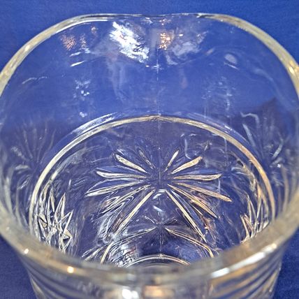 Vintage Anchor Hocking PRESCUT CLEAR PINT PITCHER Early America Star of David