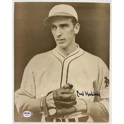 Carl Hubbell Signed Autographed Glossy 8x10 Photo New York Giants : PSA/DNA COA