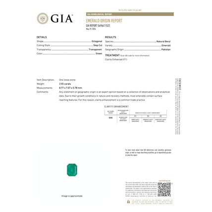 Swat Emerald 2.55 carats GIA certified - Natural Emerald Loose Stone