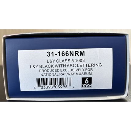 Bachmann 31-166NRM Class 5 1008 L&Y Black With ARC Lettering, NRM Excl - MIMB