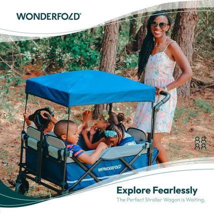 WONDERFOLD X4 Push & Pull Stroller Wagon (4 Seater) - Collapsible Wagon Stroller