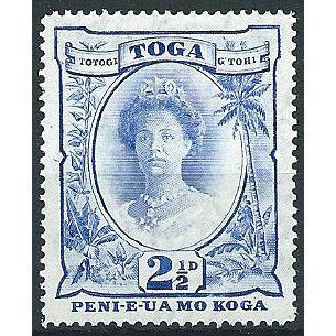 Tonga 1942 SG77 2 1/2d Bright Ultramarine Mounted Mint .....
