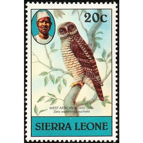 Sierra Leone 1980 Birds 20c African Wood Owl Unmounted Mint NHM SG 629A stamp