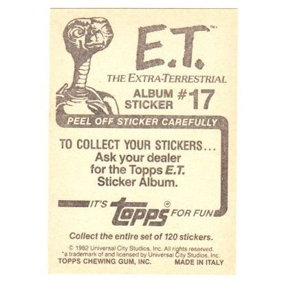 1982 Topps ET Album Sticker # 17