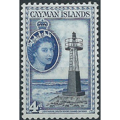 Cayman Islands 1953 SG155 4d Black & Deep Blue Mounted Mint . ..
