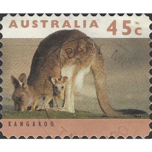 AUSTRALIA, MAMMAL, Eastern Grey Kangaroo s/a, brown 1994, 45c, #3