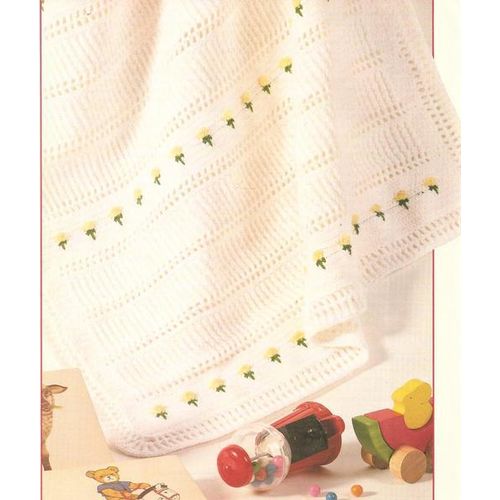 Crochet Afghan Pattern Rosebud Baby Afghan