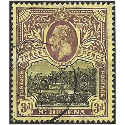 St Helena 1913 SG77 3d Black & Purple/Yellow Fine Used . ..