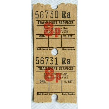 Vintage: Transport Services 8p bus ticket x 2