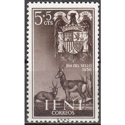 Ifni 1956 Michel 161 Neuf ** Cote (2005) 0.20 Euro Armoirie d'Espagne et gazelle