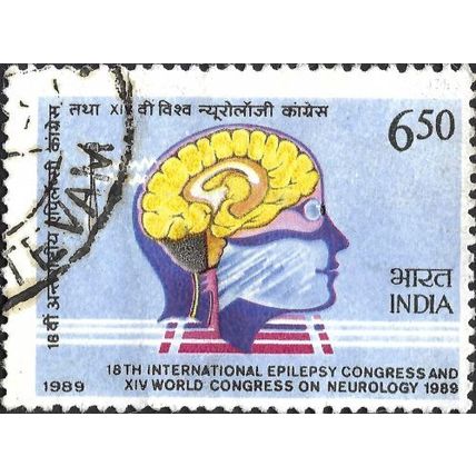 INDIA, International Epilepsy Congress, New Delhi, blue 1989, 4rupee