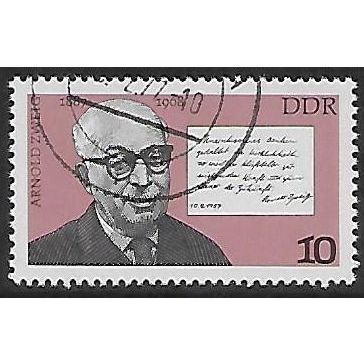 SG E1908: 10 pf. brownish black and brown-rose German Celebrities: Arnold Zweig
