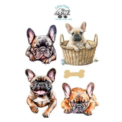 French Bulldog Stickers-Scrapbooking Journal and Crafting-Self Adhesive Stickers