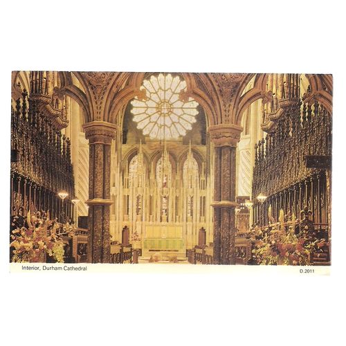 DURHAM CATHEDRAL interior unused postcard by Dennis =