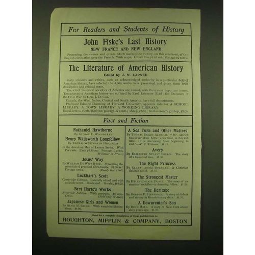1902 Houghton, Mifflin & Company Ad - For readers and students of history