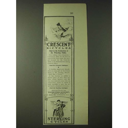 1900 Sterling Cycles Crescent Bicycles Ad - High is the Estimation