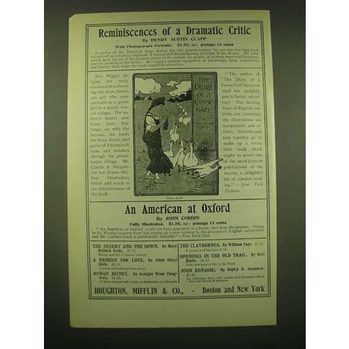 1902 Houghton, Mifflin & Company Ad - Reminiscenses of a Dramatic Critic