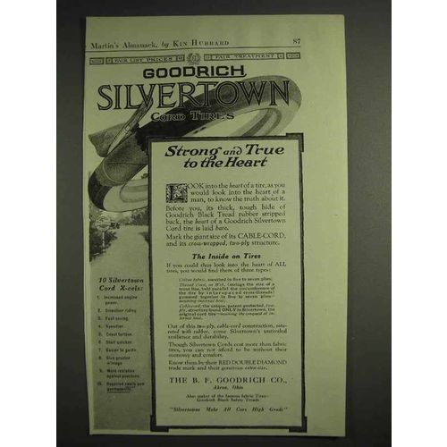 1917 Goodrich Silvertown Cord Tires Ad - Strong & True