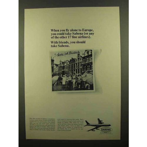 1965 Sabena Airlines Ad - Fly Alone to Europe