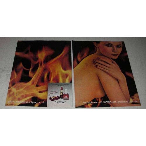 1979 L'Oreal Les Shades Hot Makeup Ad - Gold to Emblaze