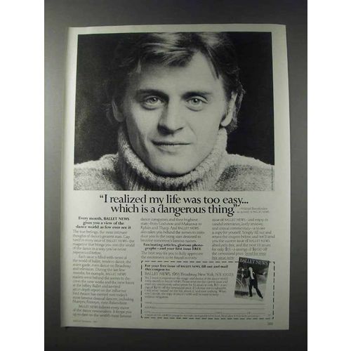 1981 Ballet News Ad - Mikhail Baryshnikov