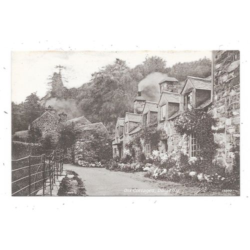 NICE PRINTED POSTCARD OLD COTTAGES DOLGELLY MERIONETHSHIRE (1952)