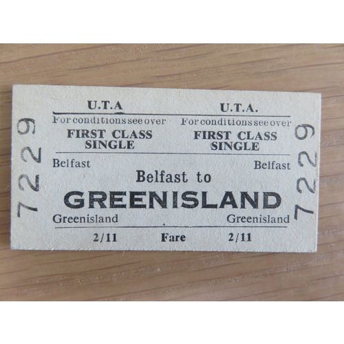 Ulster Transport Authority Belfast-Greenisland Single Ticket #2