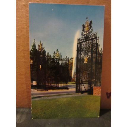 ENTRANCE GATES, FOREST LAWN MEMORIAL-PARK, GLENDAL, CALIFORNIA, used postcard =