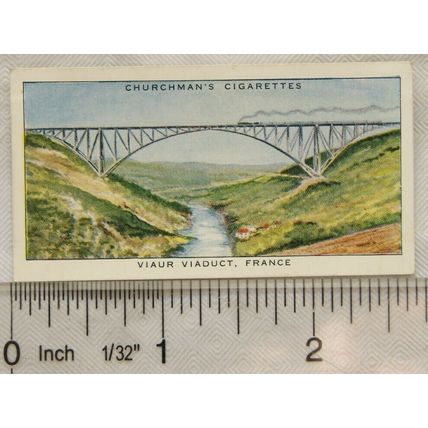 1937 Churchman Wonderful Railway Travel No. 20 Viaur Viaduct, France
