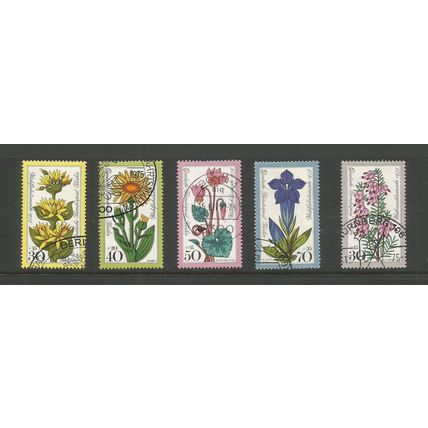 Germany Berlin 1975 Humanitarian, Alpine Flowers Used Set SG B494/B498