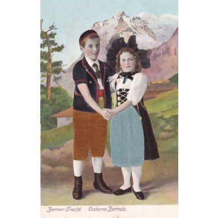 Berner Fracht Childrens Fashion Switzerland Embossed Antique Postcard