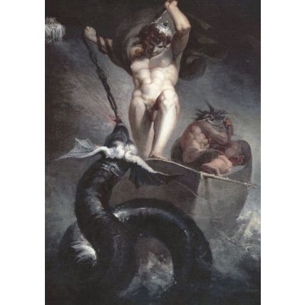 Henry Fuseli Thor Battling The Midgard Serpent 1790 Painting Postcard