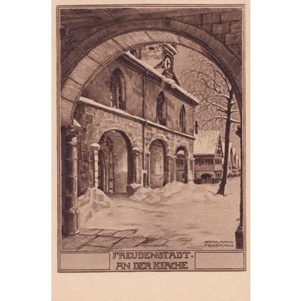 Freudenstadt An Der Kirche German Postcard