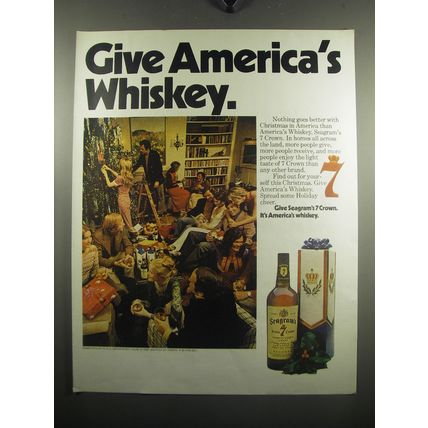 1972 Seagram's 7 Crown Whiskey Ad - Give America's Whiskey