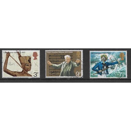 GREAT BRITAIN 1972 GENERAL ANNIVERSARIES SG 901 / 903 SET 3 VALS FINE USED #6