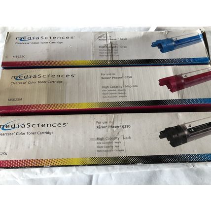 NEW Xerox Phaser 6250 MEDIA SCIENCES COLOR TONER CARTRIDGE,MS625C,Cg