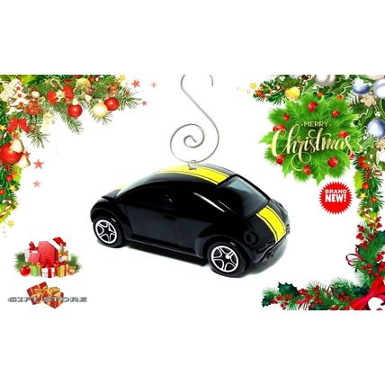 RARE BLACK NEW VW BEETLE VOLKSWAGEN CHRISTMAS ORNAMENT/FAN HANGER GREAT GIFT