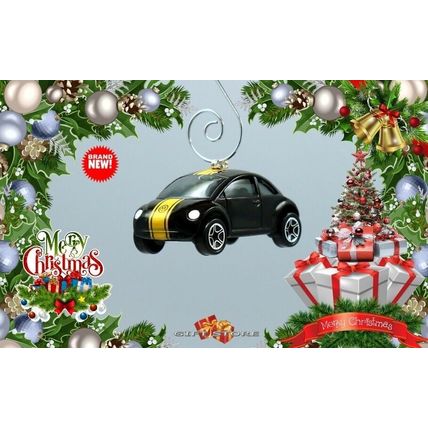 RARE BLACK NEW VW BEETLE VOLKSWAGEN CHRISTMAS ORNAMENT/FAN HANGER GREAT GIFT