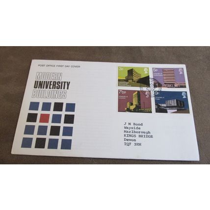 1971 GB FDC Cover - Universities - Essex, Leicester, Southampton, Aberystwyth