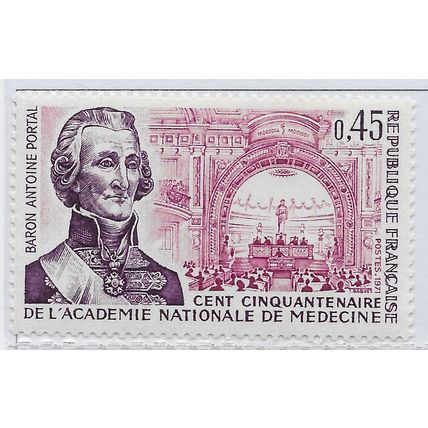 FRANCE 1971 MINT UNMOUNTED MNH MEDICAL ACADEMY 150th ANTOINE PORTAL