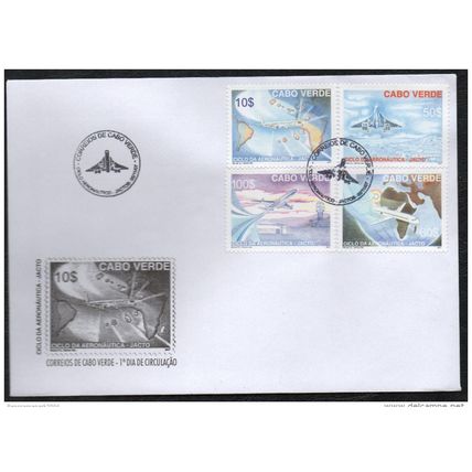 Cabo Verde 2007 - Ciclo da Aeronautica II Concorde Avion Airbus Boeing 4 val FDC