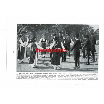 Bulgarian Maidens Dance The Horo, Book Illustration (Print), c1920