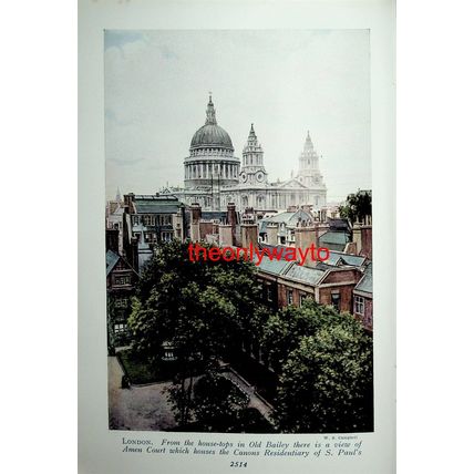 Westminster Abbey, London (St Paul's & Amen Court On Reverse), Book Illustration