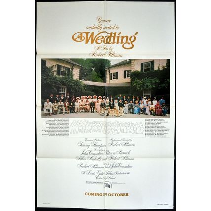 WEDDING 1978 Robert Altman, Lillian Gish US ADVANCE 1-SHEET POSTER