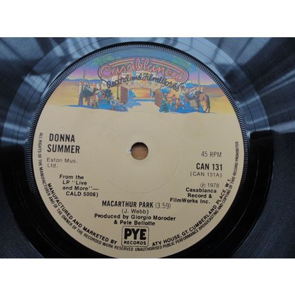 Donna Summer 1978 7" Single Macarthur Park b/w Once Upon A Time