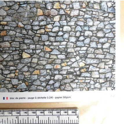 Papier de pierre - aléatoire- calibre G échelle 1:24 - feuille A4 (297 x 210 mm)