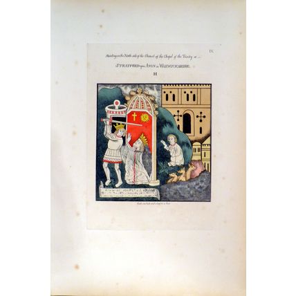 PAINTING ON THE NORTH SIDE THE CHANCEL 1838 Thomas Fisher ANTIQUE LITHOGRAPH #H